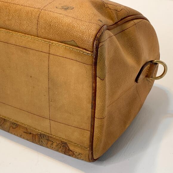 Vintage Alviero Martini 1A Classe Geo Map Satchel Bag Italy Coated Canvas Unisex - Picture 13 of 16